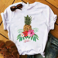 Load image into Gallery viewer, Pineapple Fruit Graphic Short Sleeve T-Shirt for Women
