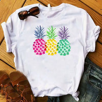 Load image into Gallery viewer, Pineapple Fruit Graphic Short Sleeve T-Shirt for Women
