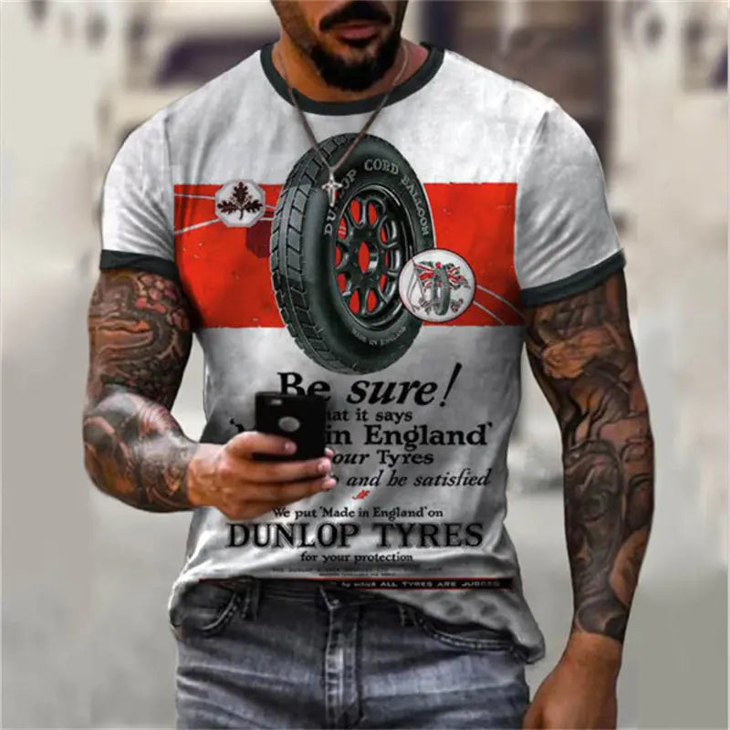 Men's Summer Street Style 3D Printed Retro T-Shirt