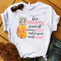 Load image into Gallery viewer, Pineapple Fruit Graphic Short Sleeve T-Shirt for Women
