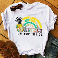 Load image into Gallery viewer, Pineapple Fruit Graphic Short Sleeve T-Shirt for Women
