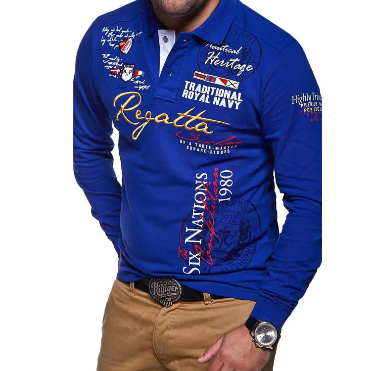 Fashion Casual Long Sleeve Graphic T-Shirt for Men